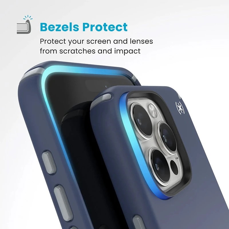 Speck Presidio2 Pro ClickLock & MagSafe - dėklas skirtas Apple iPhone 16 Pro Max Coastal Mėlyna / Dust Pilkas / Baltas