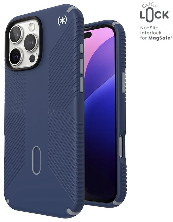 Dėklas Speck Presidio2 Grip ClickLock & MagSafe do iPhone 16 Pro Max mėlyna