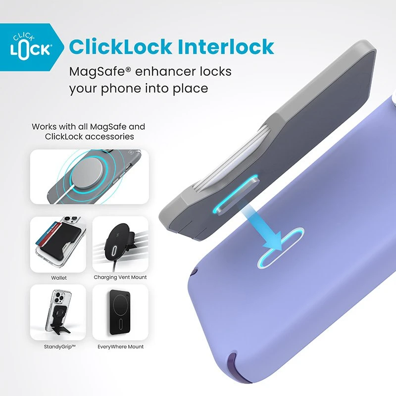 Dėklas Speck Presidio2 Pro ClickLock & MagSafe do iPhone 16 Pro Max violetinė