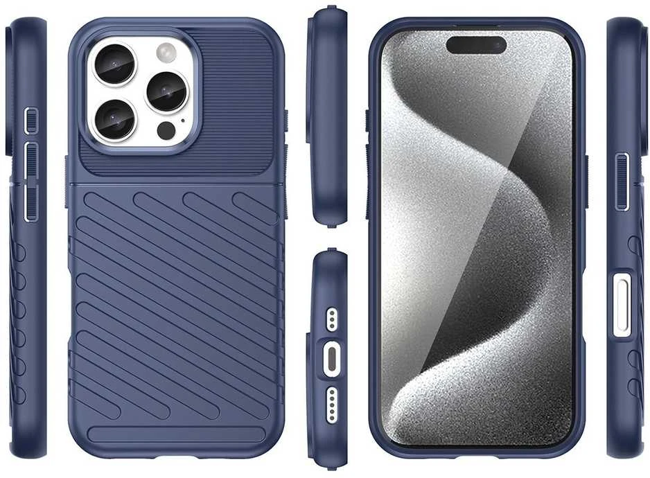 Hurtel Thunder Apple iPhone 16 Pro Max silikoninis – dėklas telefonui mėlynos spalvos