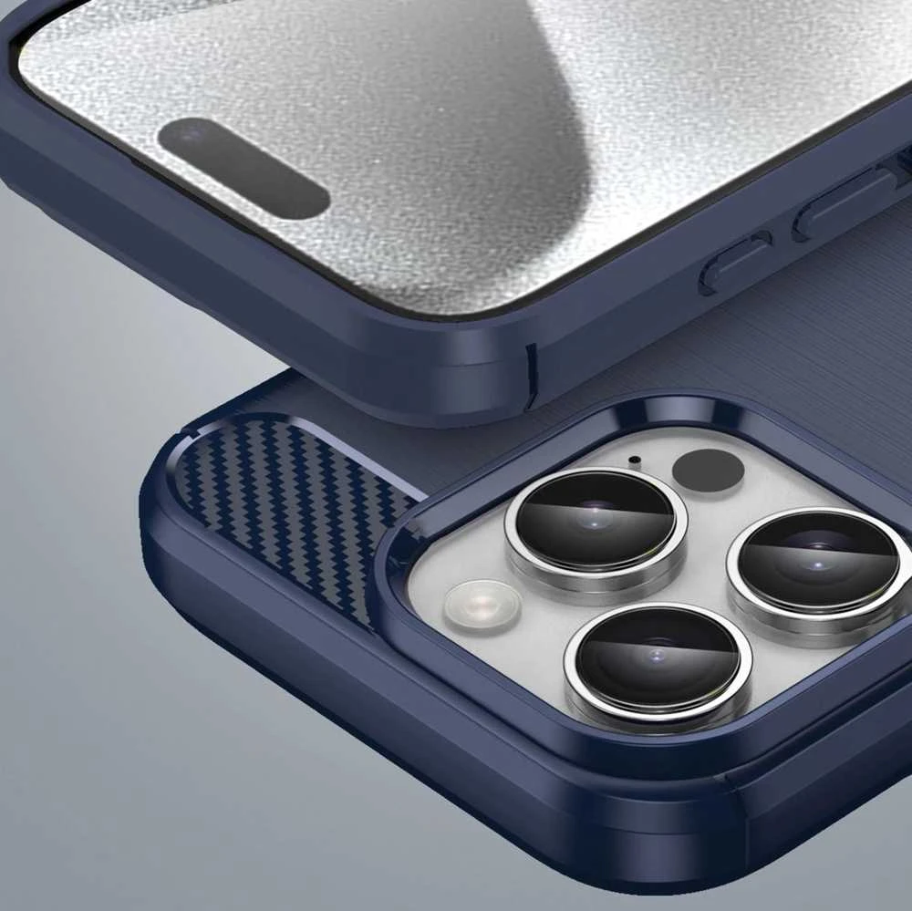 Hurtel Carbon Apple iPhone 16 Pro – dėklas telefonui mėlynos spalvos