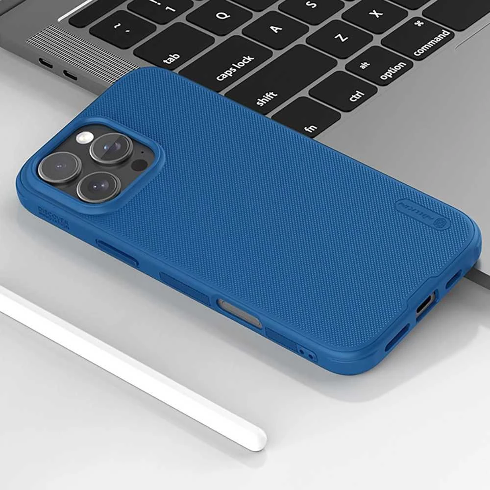 Nillkin Super Frosted Shield Pro Magnetic Apple iPhone 16 Pro – dėklas telefonui mėlynos spalvos