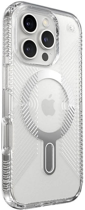 Dėklas Speck Presidio Perfect-Clear Grip ClickLock & MagSafe do iPhone 16 Pro permatomas