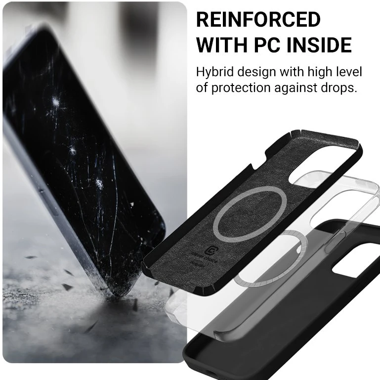 Dėklas Crong spalvos magnetinis dangtelis iPhone 16 Pro titano