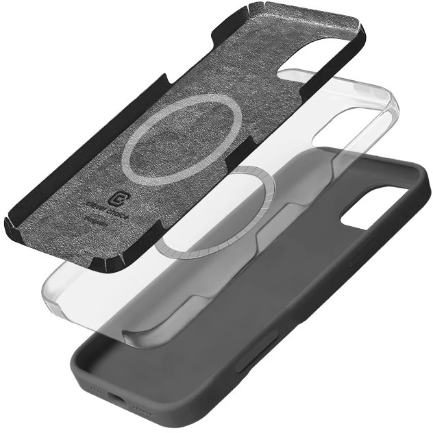 Dėklas Crong spalvos magnetinis dangtelis iPhone 16 Pro titano