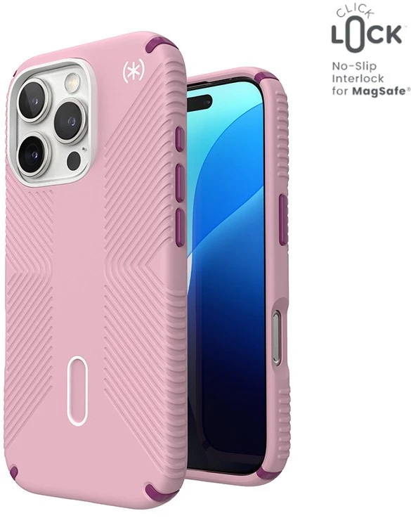 Dėklas Speck Presidio2 Grip ClickLock & MagSafe do iPhone 16 Pro rožinė