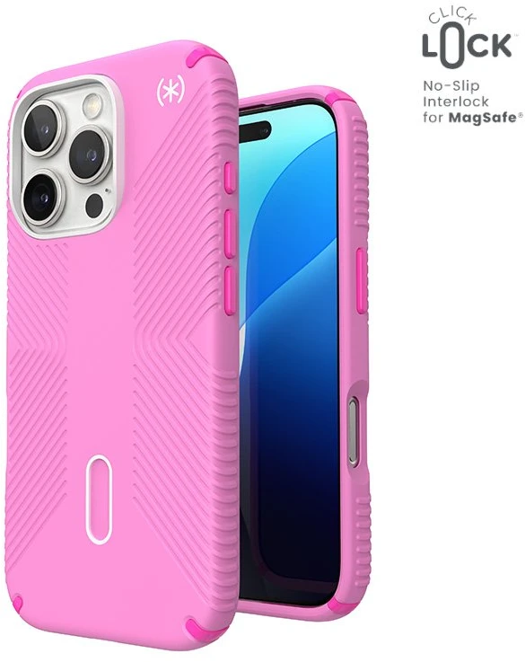 Dėklas Speck Presidio2 Grip ClickLock & MagSafe do iPhone 16 Pro rožinė