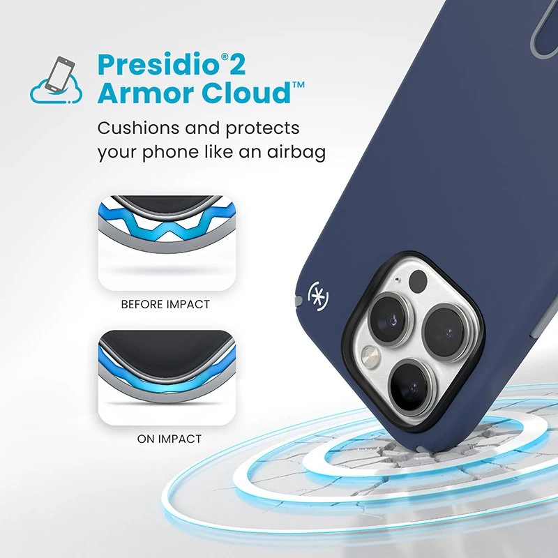 Dėklas Speck Presidio2 Pro ClickLock & MagSafe do iPhone 16 Pro tamsiai mėlyna