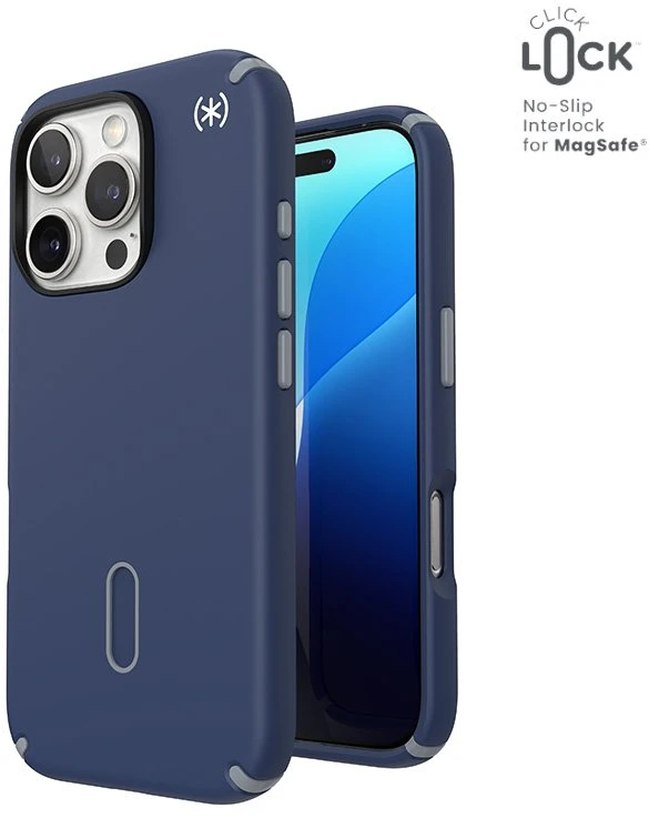 Dėklas Speck Presidio2 Pro ClickLock & MagSafe do iPhone 16 Pro tamsiai mėlyna