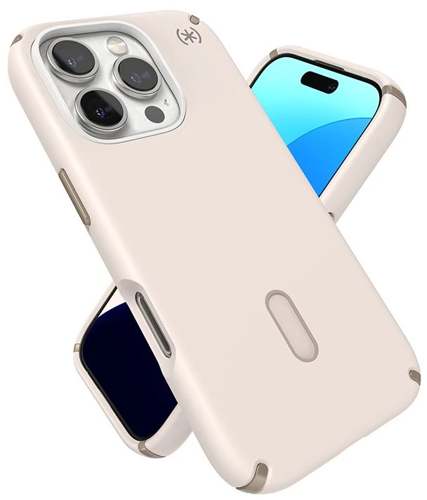 Dėklas Speck „Presidio2 Pro ClickLock“ ir „MagSafe“, skirti „iPhone 16 Pro“, smėlio spalvos