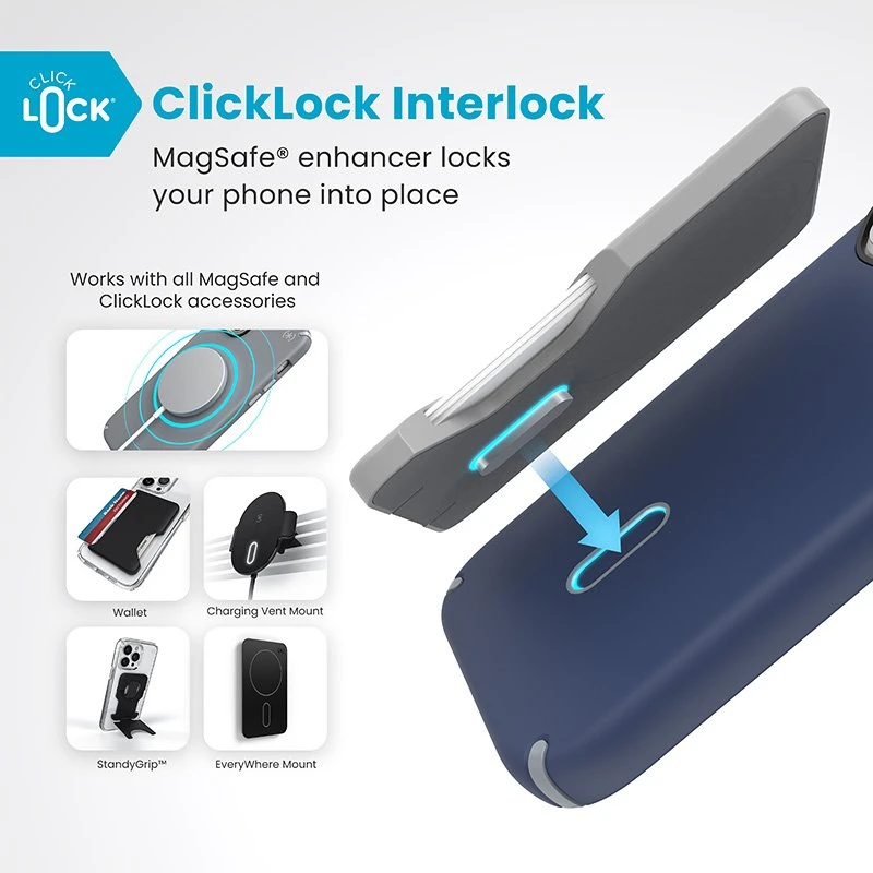 Dėklas Speck Presidio2 Pro ClickLock & MagSafe do iPhone 16 Pro tamsiai mėlyna