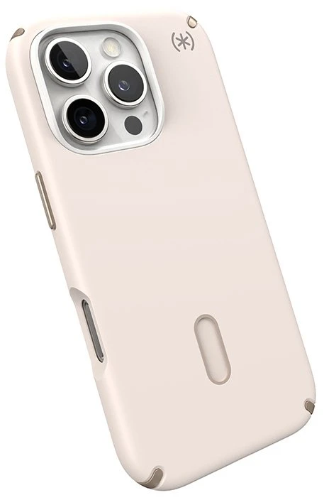 Dėklas Speck „Presidio2 Pro ClickLock“ ir „MagSafe“, skirti „iPhone 16 Pro“, smėlio spalvos