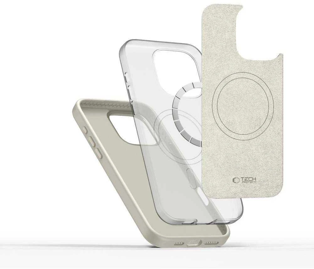 Dėklas Apple iPhone 16 Pro Tech-Protect Silicone Pure MagSafe Cosmic Latte