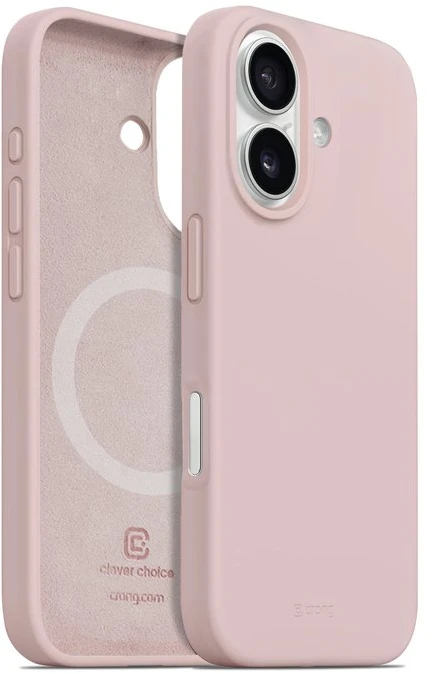 Dėklas Crong Color Cover Magnetinis iPhone 16 smėlio rožinis