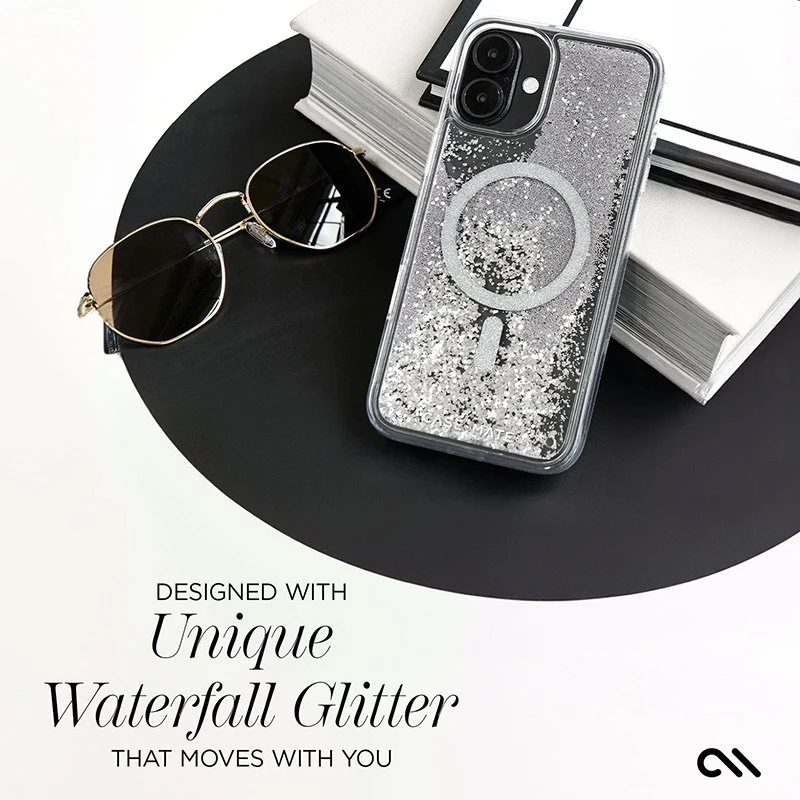 Case-Mate Waterfall MagSafe - dėklas skirtas Apple iPhone 16 Sidabrinis