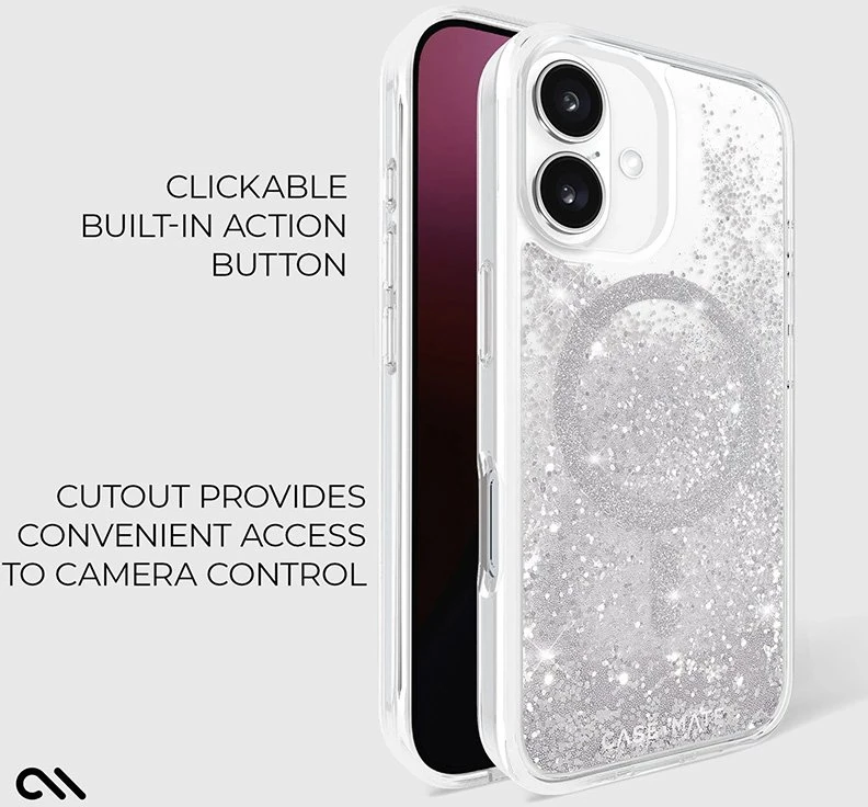 Case-Mate Waterfall MagSafe - dėklas skirtas Apple iPhone 16 Sidabrinis