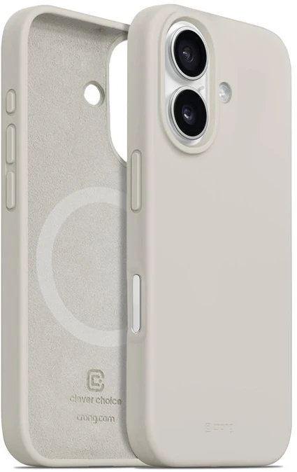 Dėklas Crong spalvos magnetinis dangtelis, skirtas iPhone 16 akmens smėlio spalvos