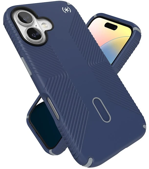 Dėklas Speck Presidio2 Grip ClickLock & MagSafe do iPhone 16 tamsiai mėlyna
