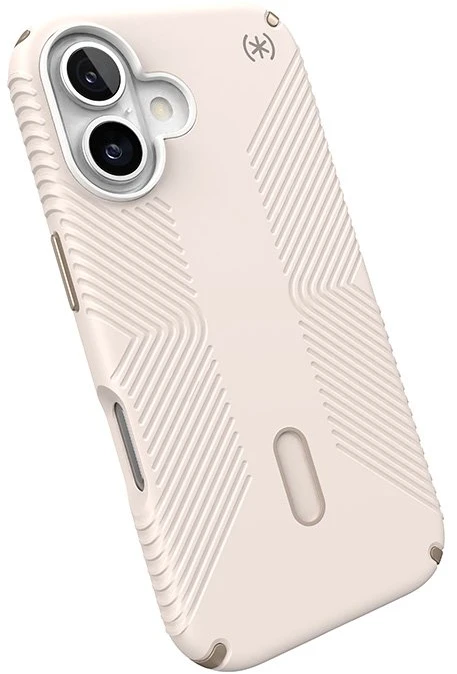 Dėklas Speck Presidio2 Grip ClickLock & MagSafe do iPhone 16 smėlio spalva