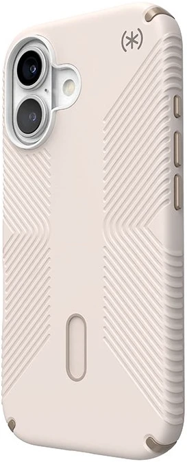 Dėklas Speck Presidio2 Grip ClickLock & MagSafe do iPhone 16 smėlio spalva