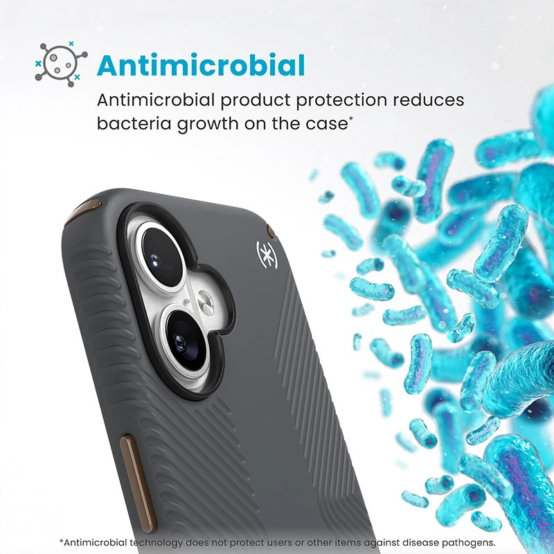 Dėklas Speck Presidio2 Grip do iPhone 16 pilka