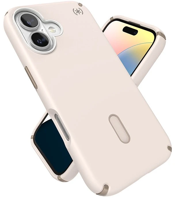 Dėklas Speck „Presidio2 Pro ClickLock“ ir „MagSafe“, skirti „iPhone 16“, smėlio spalvos