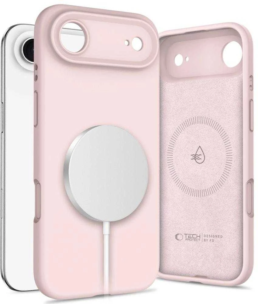 „Tech-Protect“ silikoninis „MagSafe“ dėklas, skirtas „iPhone 17 Air“ – Rožinė