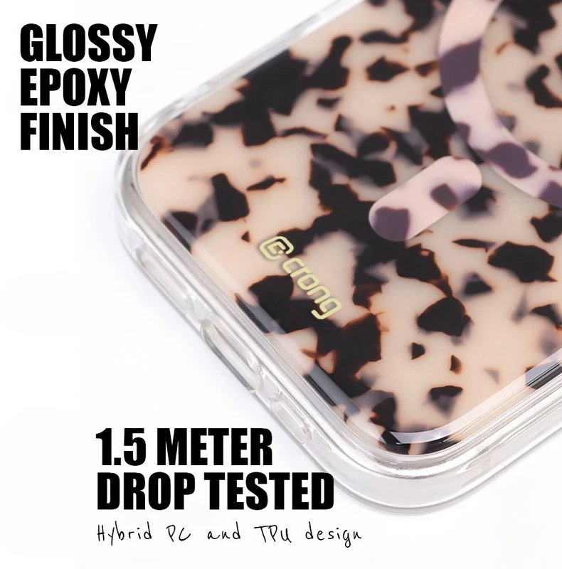 Dėklas iPhone 17 Crong Deluxe MAG Cover, Skirtas šviesiems plaukams Tortoise