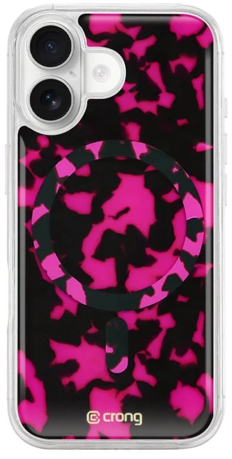 Dėklas iPhone 17 Crong Deluxe MAG Cover, rožinis Tortoise