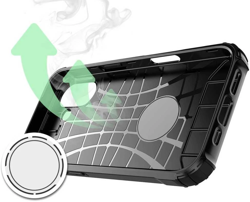 Hurtel Dėklas Hybrid Armor skirtas Apple iPhone 17 šarvuotas – juodos spalvos