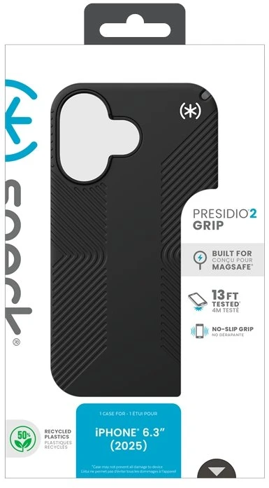 Speck Presidio2 Grip MagSafe - dėklas skirtas Apple iPhone 17 Juodas / Slate Pilkas / Baltas