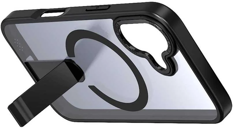 Hurtel Hybrid Armor X dėklas skirtas Apple iPhone 17 with MagSafe-compatible stand – juodos spalvos