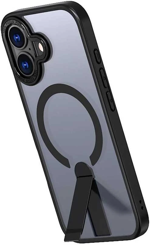Hurtel Hybrid Armor X dėklas skirtas Apple iPhone 17 with MagSafe-compatible stand – juodos spalvos