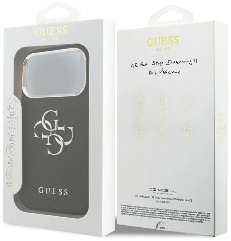 Dėklas iPhone 17 Pro Guess juodas