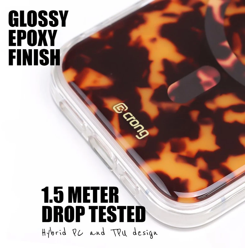 Dėklas iPhone 17 Pro Max Crong Deluxe MAG Cover, Tortoise