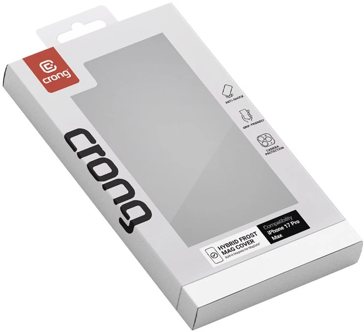 Crong Hybrid Frost MAG Cover - dėklas MagSafe Apple iPhone 17 Pro Max juodas