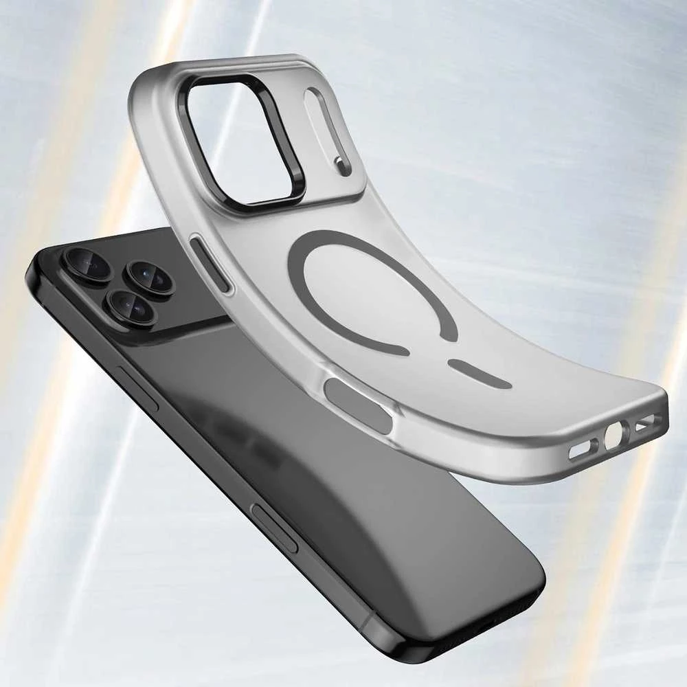 Hurtel Dėklas Magnetic Abrasive skirtas Apple iPhone 17 Pro Max suderinamas su MagSafe – matinės juodos spalvos