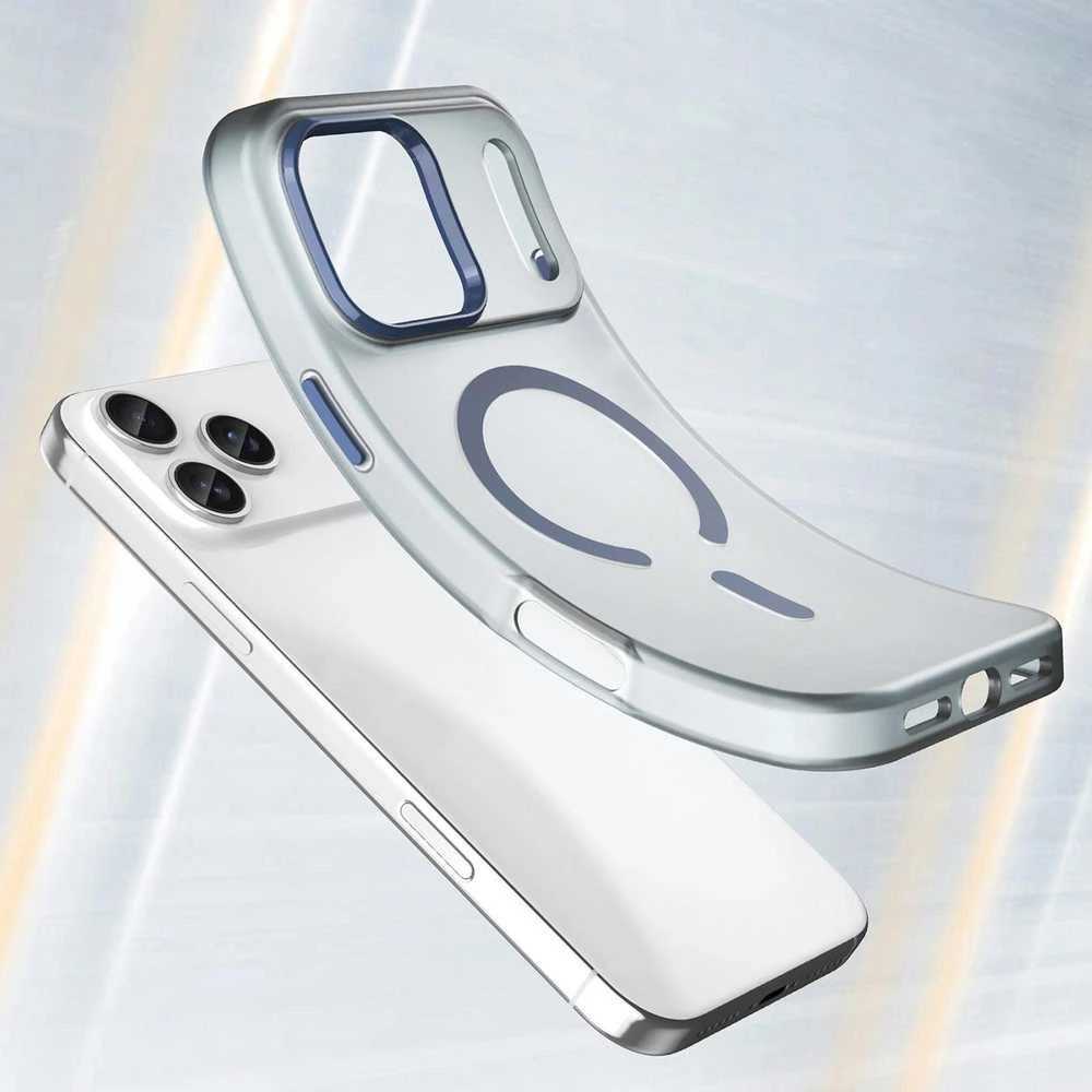 Hurtel Dėklas Magnetic Abrasive skirtas Apple iPhone 17 Pro Max suderinamas su MagSafe – mėlynos spalvos