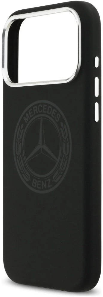 Dėklas Mercedes Silicone Vintage Logo MagSafe Apple iPhone 17 Pro Max juodos spalvos