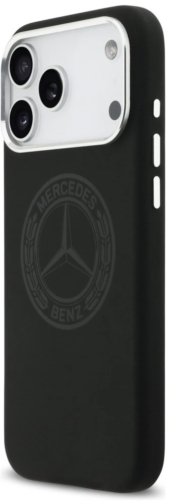 Dėklas Mercedes Silicone Vintage Logo MagSafe Apple iPhone 17 Pro Max juodos spalvos