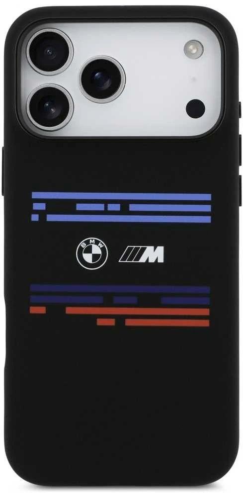 BMW M Silicon Horizontal Line MagSafe dėklas Apple iPhone 17 Pro Max juodos spalvos