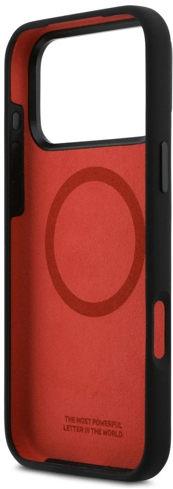 BMW M Silicon Tricolor Line MagSafe dėklas skirtas Apple iPhone 17 Pro Max juodos spalvos