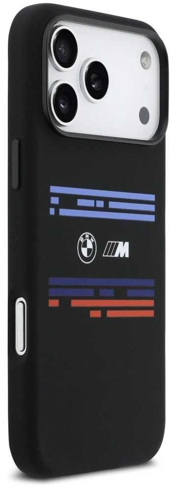 BMW M Silicon Horizontal Line MagSafe dėklas Apple iPhone 17 Pro Max juodos spalvos
