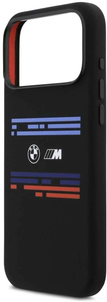 BMW M Silicon Horizontal Line MagSafe dėklas Apple iPhone 17 Pro Max juodos spalvos