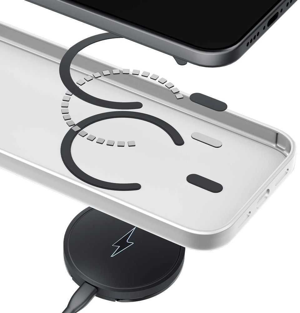 Dėklas 3Mk apsaugos 3mk dūminis „MagCase“, skirtas „iPhone 17 Pro Max“ – „Baltas-Translucent“