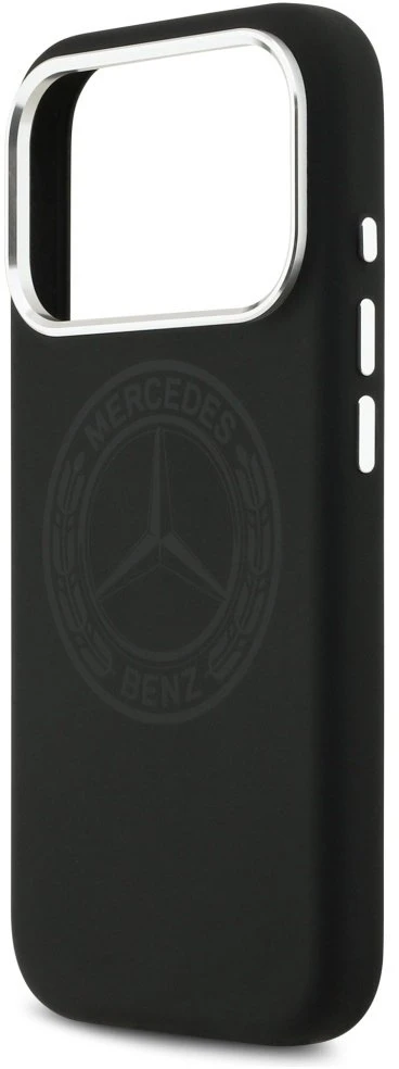 Dėklas Mercedes Silicone Vintage Logo MagSafe Apple iPhone 17 Pro juodos spalvos