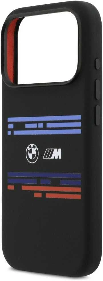 BMW M Silicon Horizontal Line MagSafe dėklas Apple iPhone 17 Pro juodos spalvos