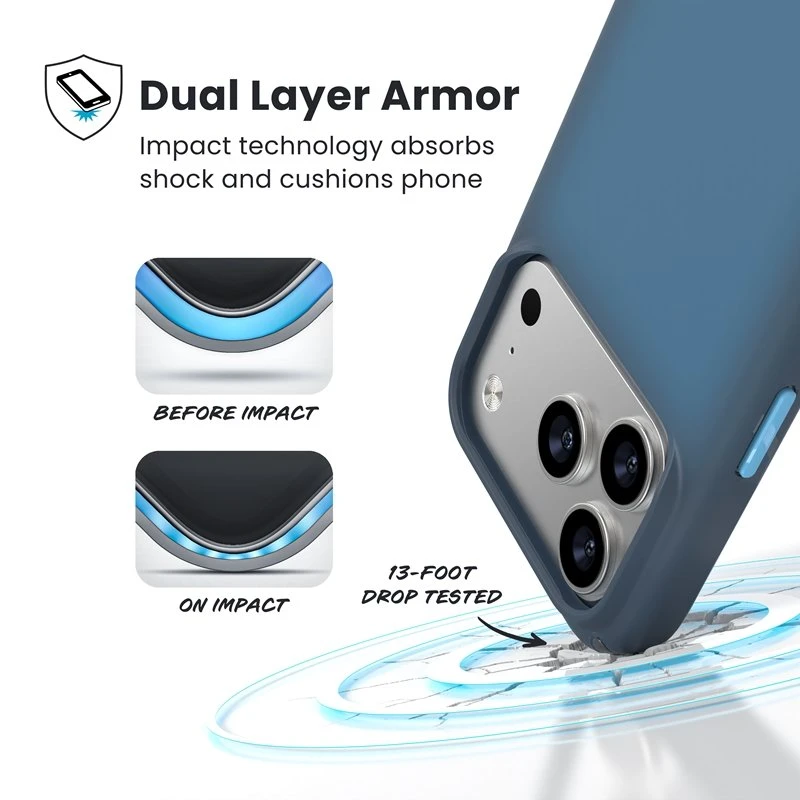Speck Presidio Lux MagSafe - dėklas skirtas Apple iPhone 17 Pro Deep Sea Fade / Juodas / Spell Mėlyna