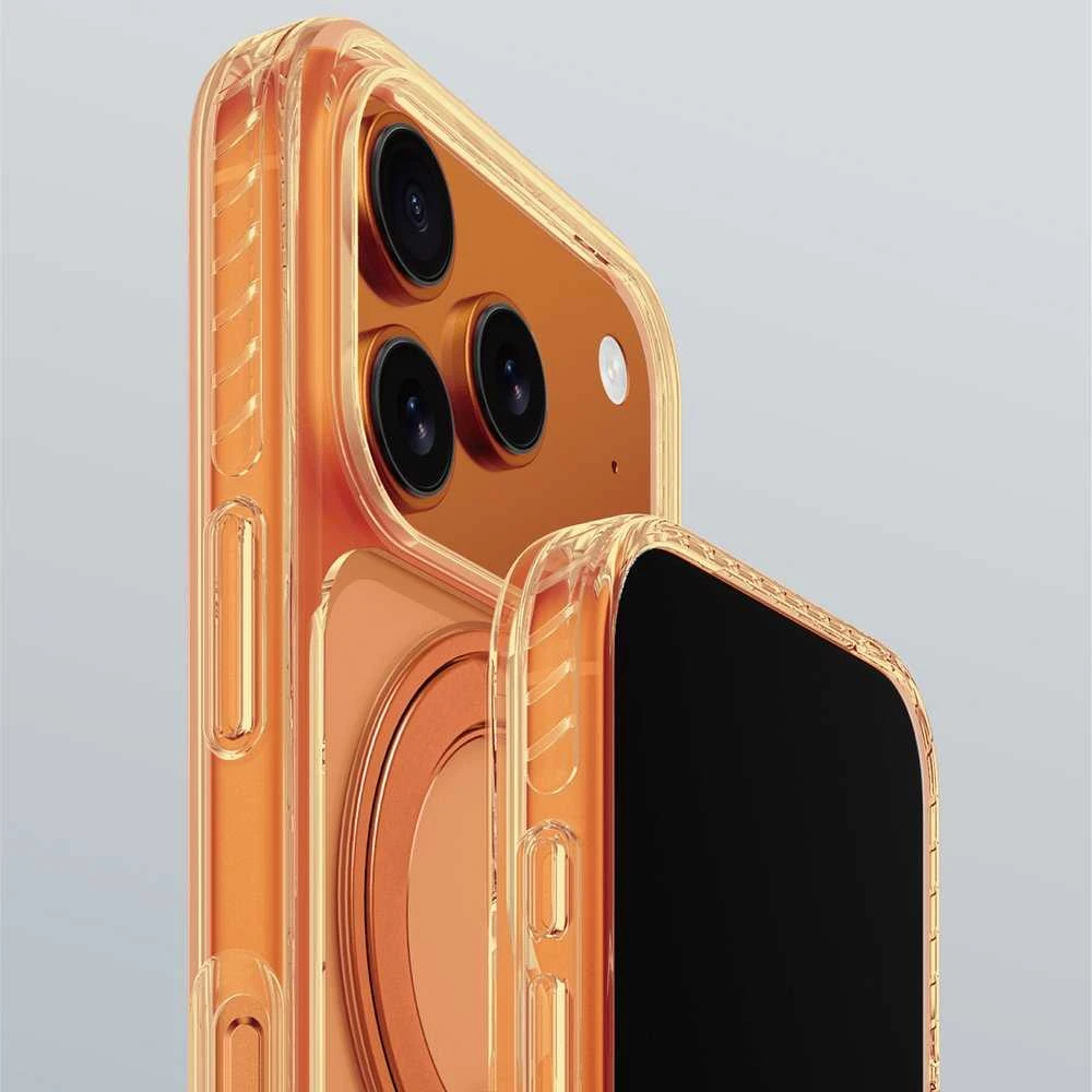 „AmazingThing Titan Pro Spin“ dėklas, skirtas „iPhone 17 Pro“, suderinamas su „MagSafe“ - oranžinis