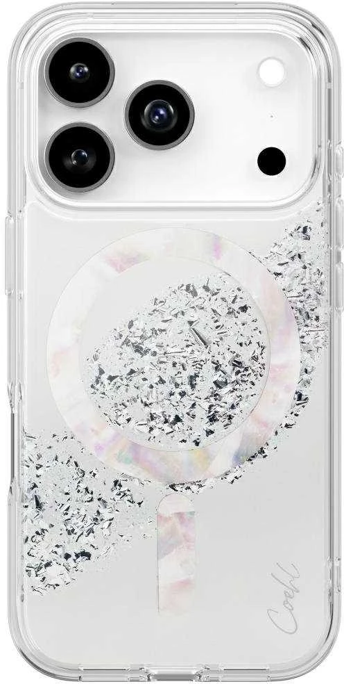UNIQ Coehl Crystelle dėklas skirtas Apple iPhone 17 Pro Magnetic Charging sidabro spalvos